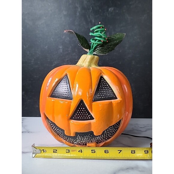 Fiber Optic Halloween Fall Pumpkin Decor Light Up Plug In Vintage Foremost - Picture 9 of 10